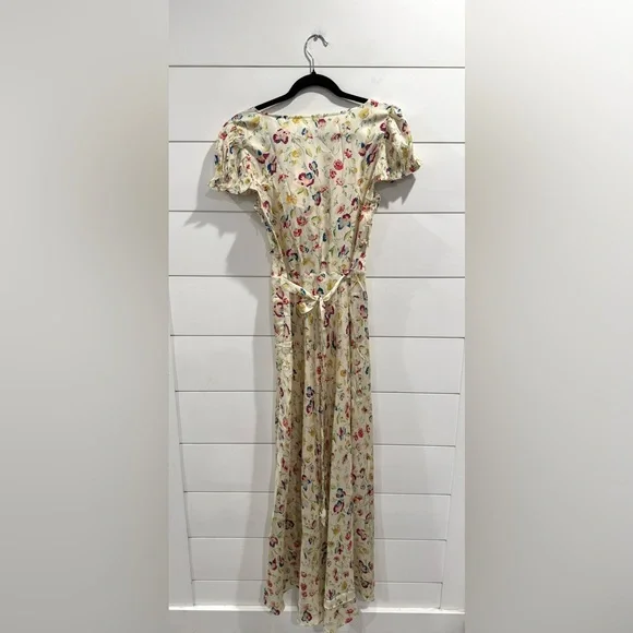 NWT Doen Valerine cream floral silk maxi dress - Picture 7 of 9